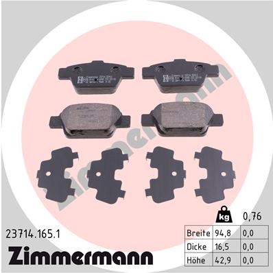 ZIMMERMANN Hátsó fékbetét 23714.165.1_ZIM