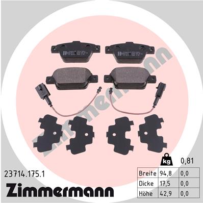 ZIMMERMANN Hátsó fékbetét 23714.175.1_ZIM