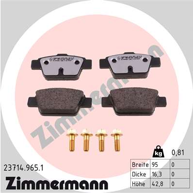 ZIMMERMANN Hátsó fékbetét 23714.965.1_ZIM