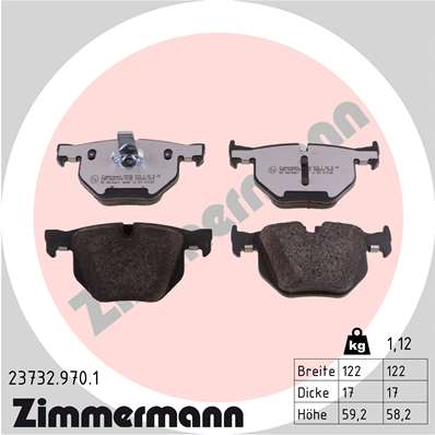 ZIMMERMANN Hátsó fékbetét 23732.970.1_ZIM