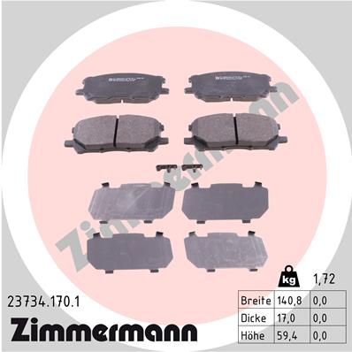 ZIMMERMANN Első fékbetét 23734.170.1_ZIM