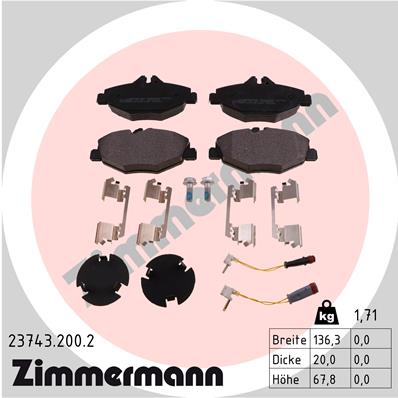 ZIMMERMANN Első fékbetét 23743.200.2_ZIM