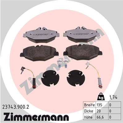 ZIMMERMANN Első fékbetét 23743.900.2_ZIM