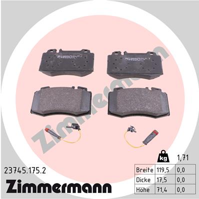 ZIMMERMANN Első fékbetét 23745.175.2_ZIM