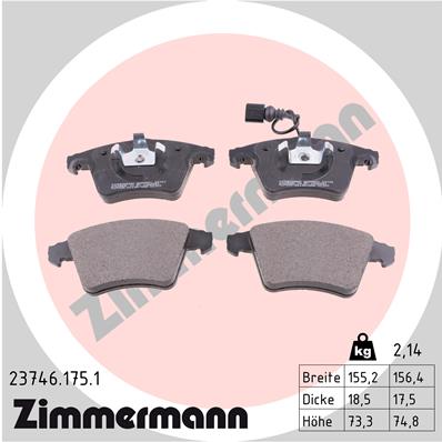 ZIMMERMANN Fékbetét, mind 23746.175.1_ZIM