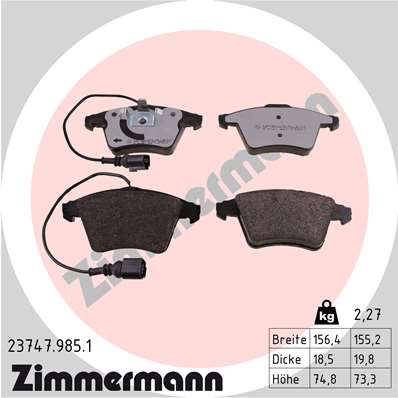 ZIMMERMANN Fékbetét, mind 23747.985.1_ZIM