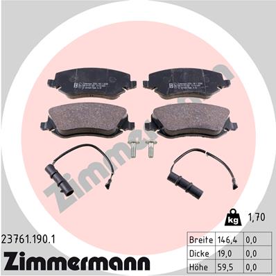 ZIMMERMANN Első fékbetét 23761.190.1_ZIM