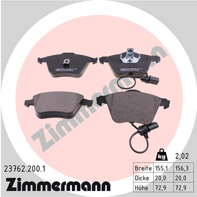 ZIMMERMANN Első fékbetét 23762.200.1_ZIM