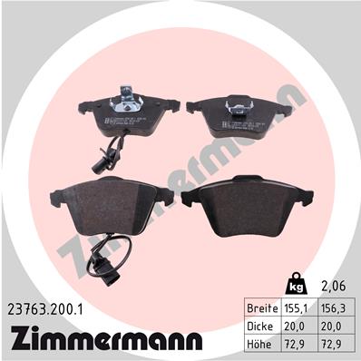 ZIMMERMANN Első fékbetét 23763.200.1_ZIM