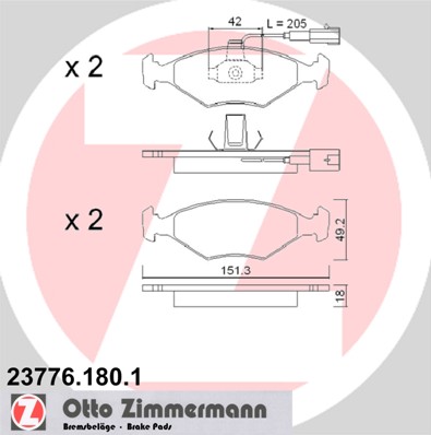 ZIMMERMANN Első fékbetét 23776.180.1_ZIM