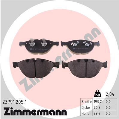 ZIMMERMANN Első fékbetét 23791.205.1_ZIM