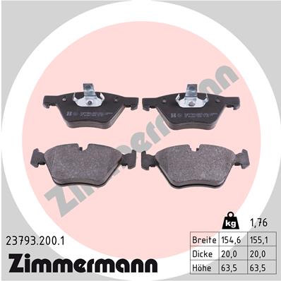 ZIMMERMANN Első fékbetét 23793.200.1_ZIM