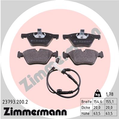 ZIMMERMANN Első fékbetét 23793.200.2_ZIM