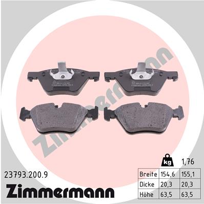 ZIMMERMANN Első fékbetét 23793.200.9_ZIM