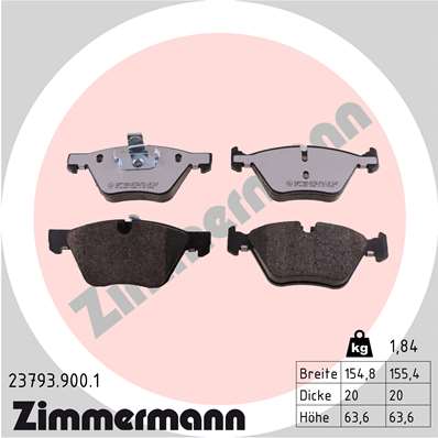 ZIMMERMANN Első fékbetét 23793.900.1_ZIM