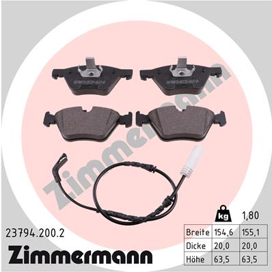 ZIMMERMANN Első fékbetét 23794.200.2_ZIM