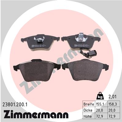 ZIMMERMANN Első fékbetét 23801.200.1_ZIM