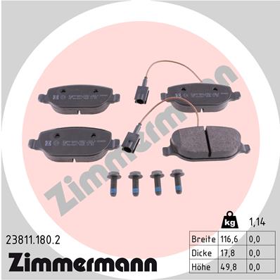 ZIMMERMANN Hátsó fékbetét 23811.180.2_ZIM