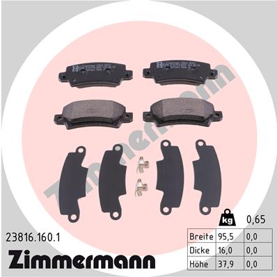 ZIMMERMANN Hátsó fékbetét 23816.160.1_ZIM