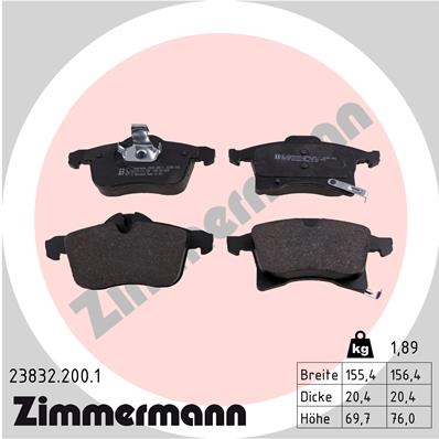 ZIMMERMANN Első fékbetét 23832.200.1_ZIM