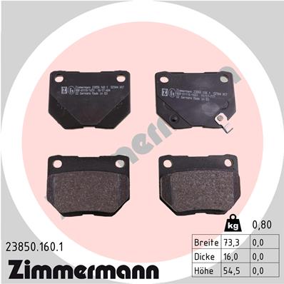 ZIMMERMANN Hátsó fékbetét 23850.160.1_ZIM