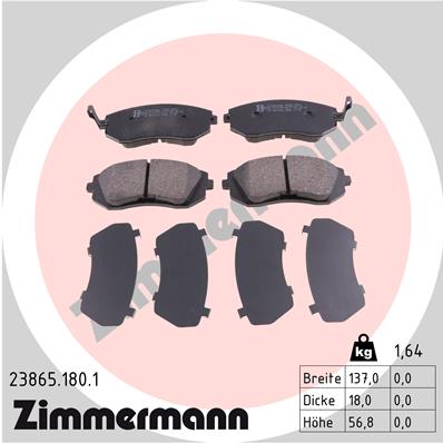 ZIMMERMANN Első fékbetét 23865.180.1_ZIM