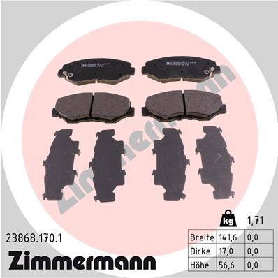 ZIMMERMANN Első fékbetét 23868.170.1_ZIM