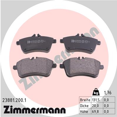 ZIMMERMANN Első fékbetét 23881.200.1_ZIM