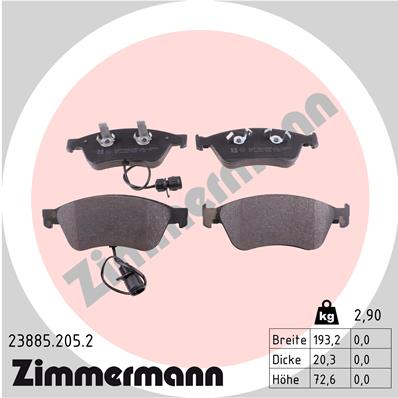 ZIMMERMANN Első fékbetét 23885.205.2_ZIM