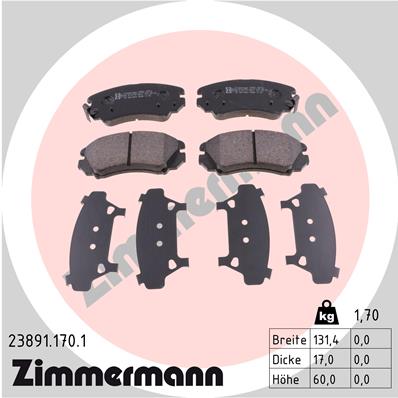 ZIMMERMANN Első fékbetét 23891.170.1_ZIM