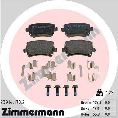 ZIMMERMANN Hátsó fékbetét 23914.170.2_ZIM