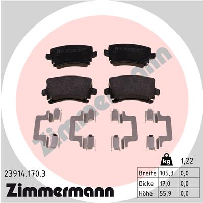 ZIMMERMANN Hátsó fékbetét 23914.170.3_ZIM