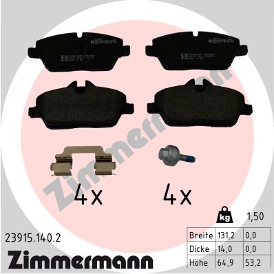 ZIMMERMANN Első fékbetét 23915.140.2_ZIM