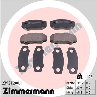 ZIMMERMANN Hátsó fékbetét 23921.200.1_ZIM