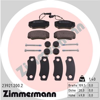 ZIMMERMANN Hátsó fékbetét 23921.200.2_ZIM