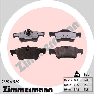 ZIMMERMANN Fékbetét, mind 23924.980.1_ZIM