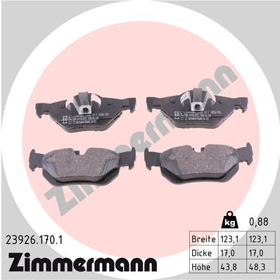 ZIMMERMANN Hátsó fékbetét 23926.170.1_ZIM