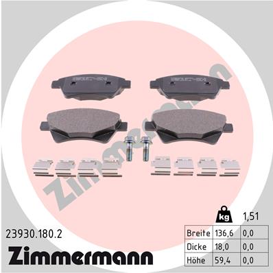 ZIMMERMANN Első fékbetét 23930.180.2_ZIM