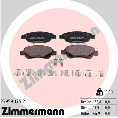 ZIMMERMANN Első fékbetét 23959.175.2_ZIM