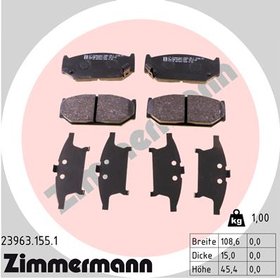 ZIMMERMANN Fékbetét, mind 23963.155.1_ZIM