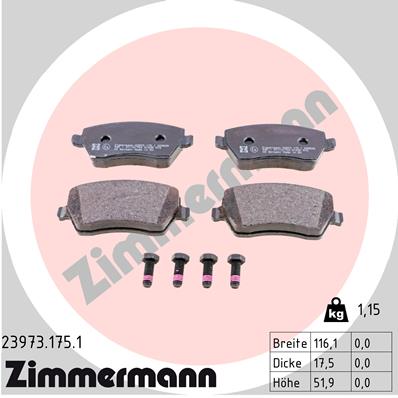 ZIMMERMANN Első fékbetét 23973.175.1_ZIM