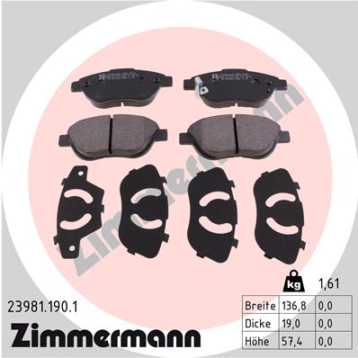 ZIMMERMANN Első fékbetét 23981.190.1_ZIM