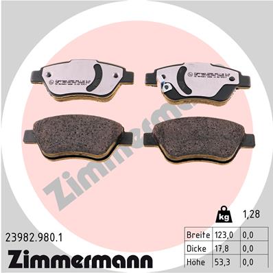 ZIMMERMANN Fékbetét, mind 23982.980.1_ZIM