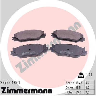 ZIMMERMANN Első fékbetét 23983.178.1_ZIM