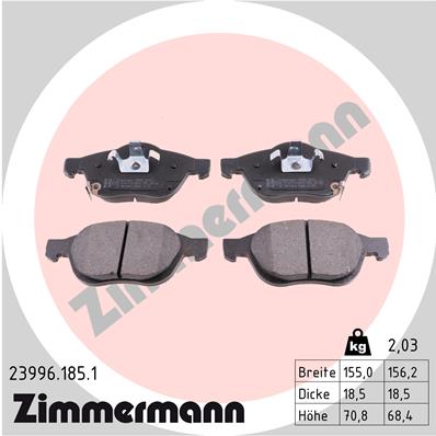 ZIMMERMANN Első fékbetét 23996.185.1_ZIM