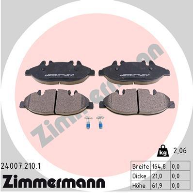 ZIMMERMANN Első fékbetét 24007.210.1_ZIM