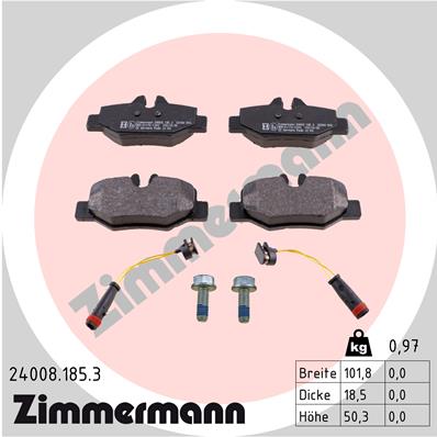 ZIMMERMANN Hátsó fékbetét 24008.185.3_ZIM