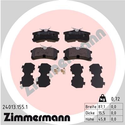 ZIMMERMANN Hátsó fékbetét 24013.155.1_ZIM