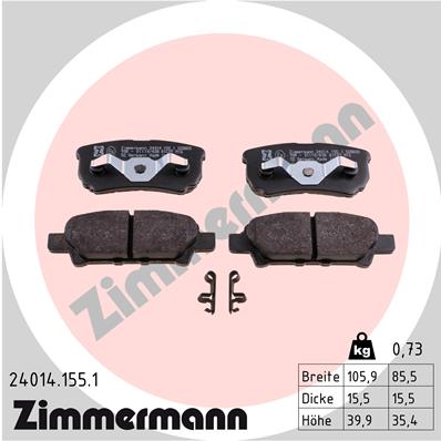 ZIMMERMANN Hátsó fékbetét 24014.155.1_ZIM