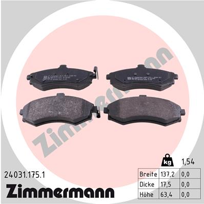 ZIMMERMANN Első fékbetét 24031.175.1_ZIM